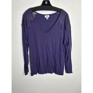 Old Navy Top Blouse Plus Size 2XLT Long Sleeve Purple Stretch